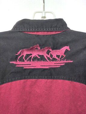 Vintage Midwest Garment Co Mens XL Shirt Snap Front Horse Western Rodeo Canada